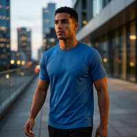 T-shirt Homme essential daily Bleu col rond| Brizaya
