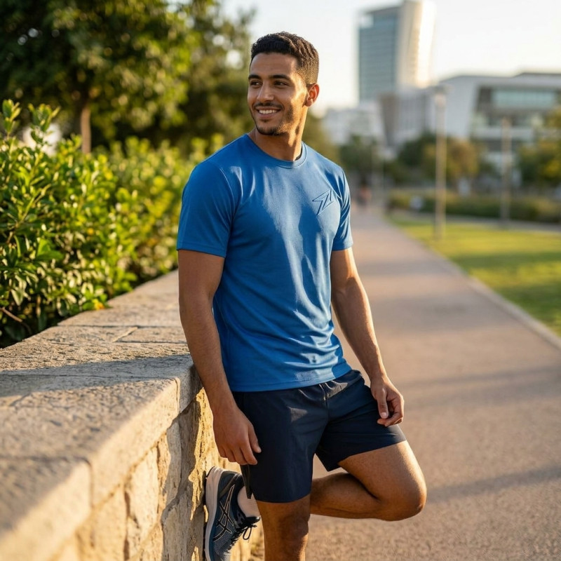 T-shirt Homme essential daily Bleu col rond|...