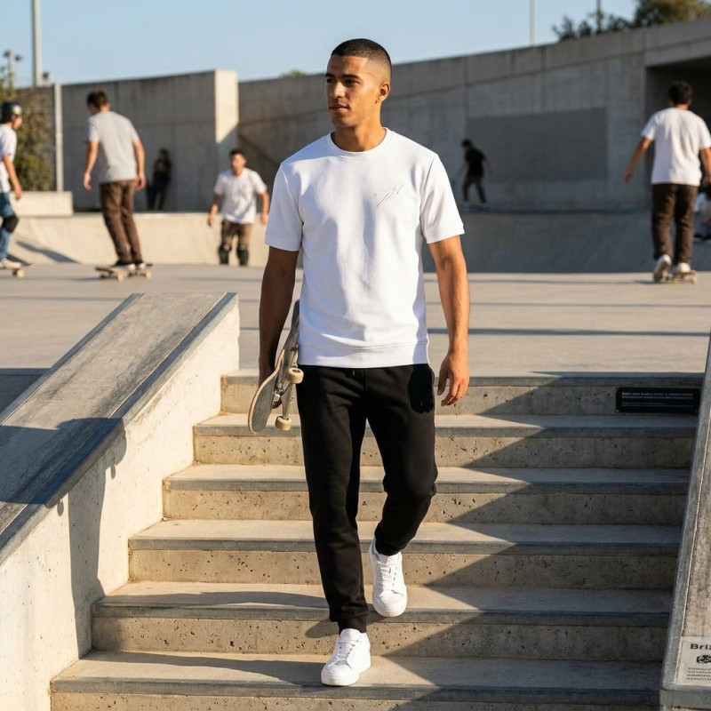 Sweatshirt Blanc manche courte léger