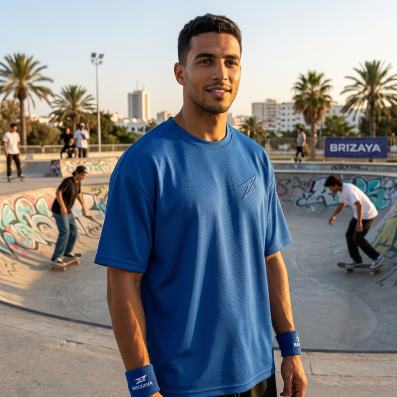 T-shirt Premium Bleu Oversize