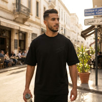 T-shirt Noir Oversize Premium pour Homme