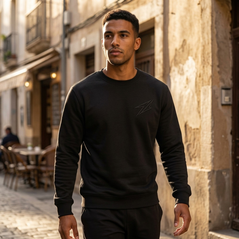 copy of Sweatshirt Noir manche courte léger