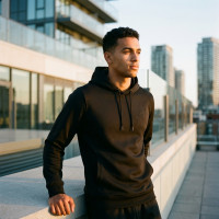 Capuche Blanc léger cote noir