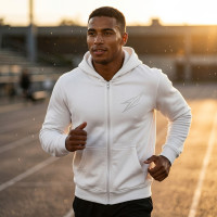 Veste à Capuche Blanc coupe regular