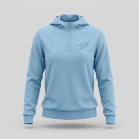 Veste a capuche Bleu ciel half zip pour femme