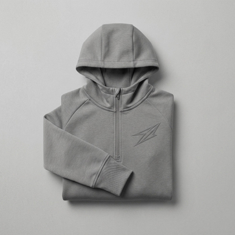 Veste a capuche Gris half zip pour femme