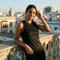 T-shirt Noir sans mache pour femme
