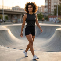 T-shirt Noir sans mache pour femme