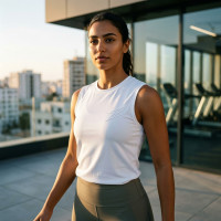 T-shirt blanc sans mache pour femme