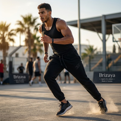Pantalon Terry Noir