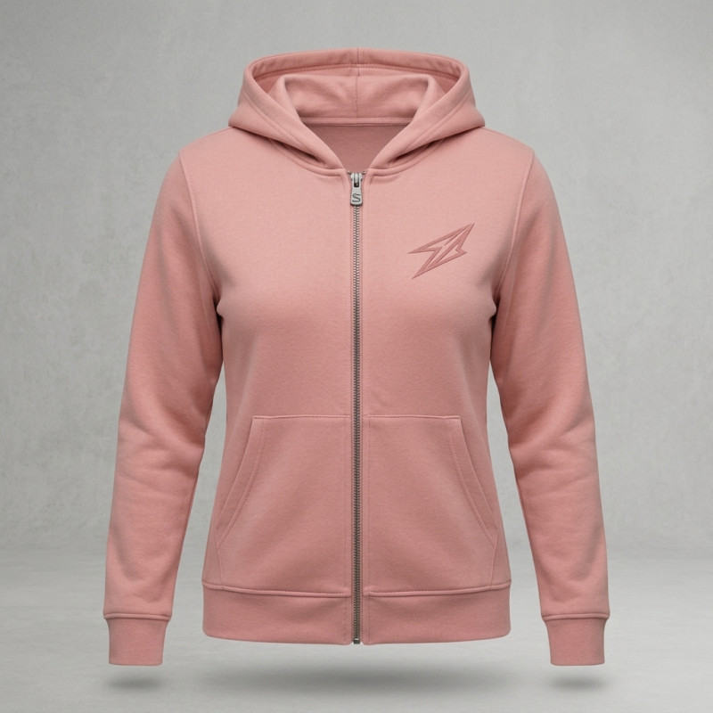 Veste a capuche Rose a zip pour femme