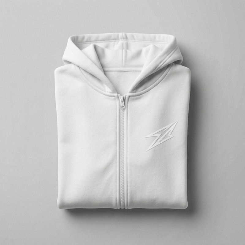 Veste a capuche Blanc a zip pour femme