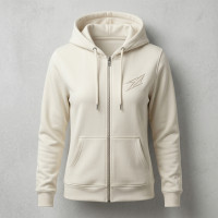 Veste a capuche Ecru a zip pour femme