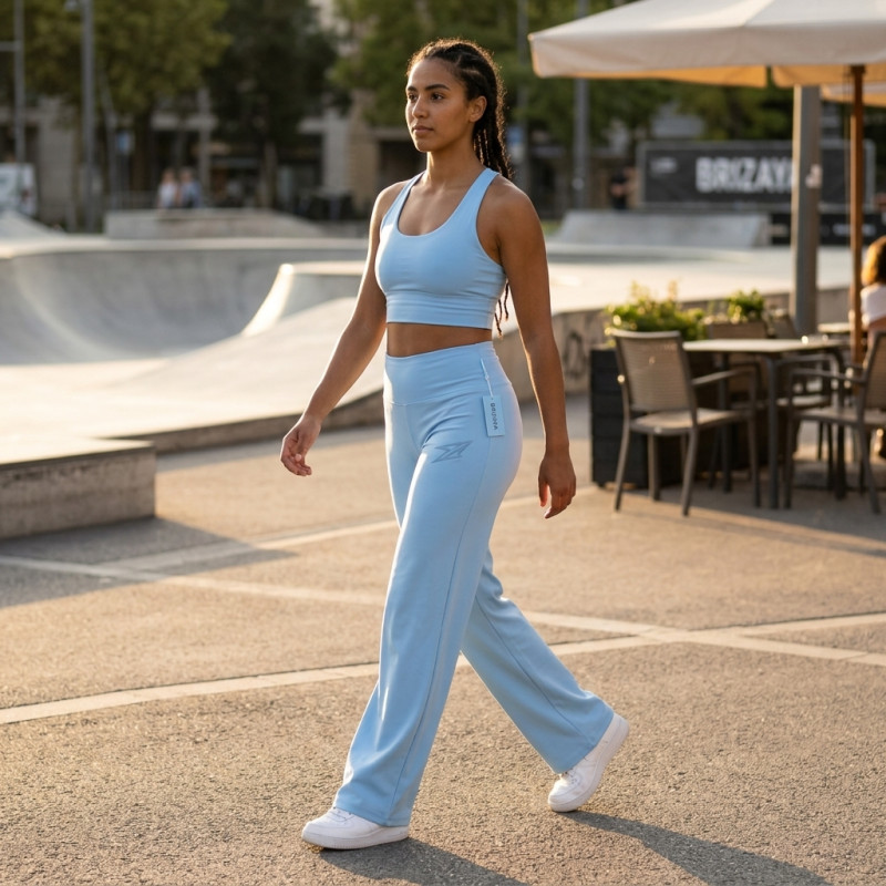 Pantalon Large Bleu ciel pour femme