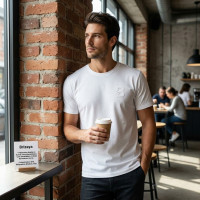 T-shirt Homme essential daily blanc col rond| Brizaya