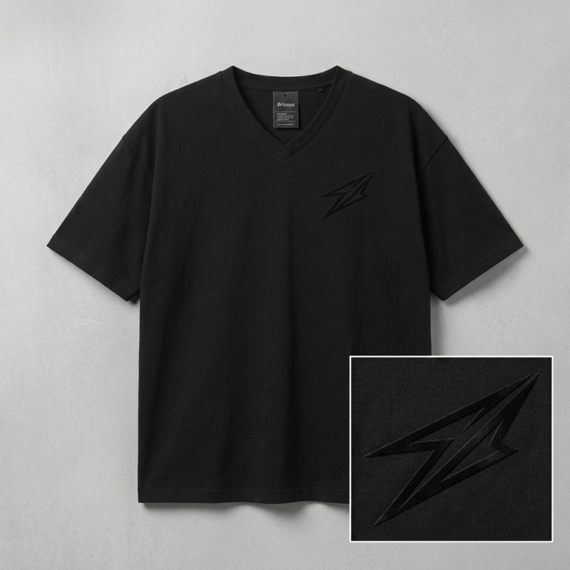 T-shirt over size col V Noir