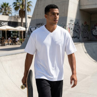 T-shirt Blanc Premium over size col V