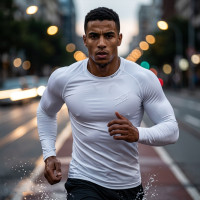 Maillot de compression manche longue Blanc